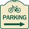 Signmission Bicycle Symbol Parking Right Arrow Heavy-Gauge Aluminum Architectural Sign, 18" x 18", TG-1818-24315 A-DES-TG-1818-24315 - alternate 1